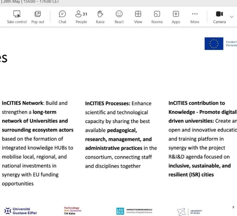 InCITIES-PIONEER knowledge transfer webinar
